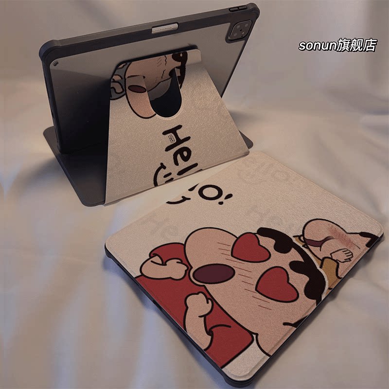 倚琪 恋爱小新2025新款小米平板8保护壳适用11英寸红米pad7带笔槽旋转电脑pro6透明卡通12.4寸7Spro硅胶套
