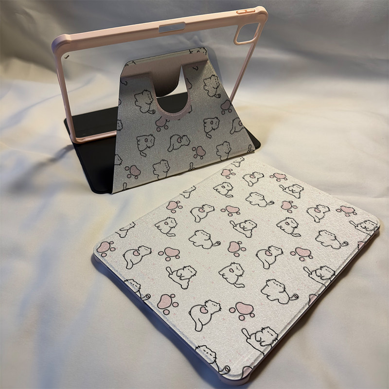 倚琪 爪印猫咪2025新款小米平板8保护壳适用11英寸红米pad7带笔槽旋转电脑pro6透明卡通12.4寸7Spro硅胶套