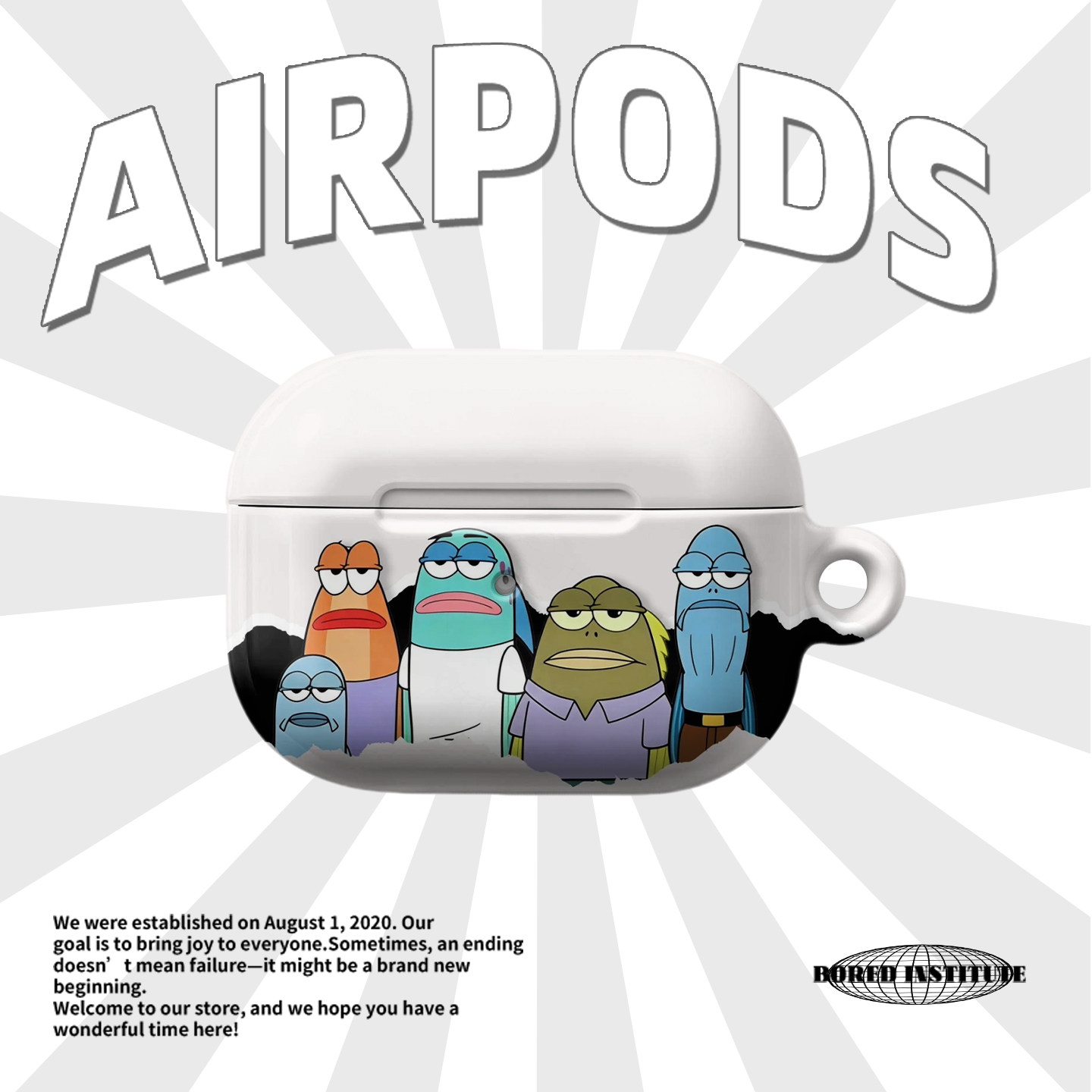 趣味比奇堡摆拍适用于AirPods保护套AirPodspro3韩国卡通菲林硬壳AirPods3/4防摔AirPodsPro第二代苹果耳机壳