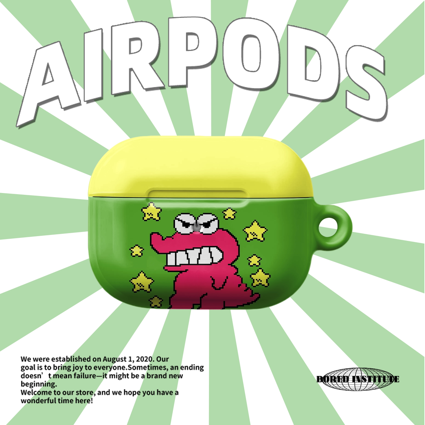 像素风童趣小鳄鱼苹果适用于AirPodsPro3苹果2026新款无线耳机airpods4/3二代pro时尚可爱保护套1防摔保护壳2