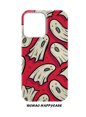 油画艺术红色幽灵适用于苹果16手机壳14pro个性创意iPhone13高级12磨砂xs华为mate60pro菲林壳全包防摔小米13