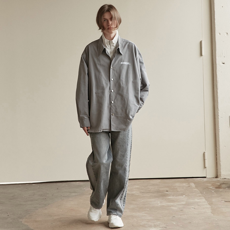 SS-XWR高街ins拼接牛仔裤男潮牌宽松休闲直筒裤嘻哈痞帅阔腿长裤