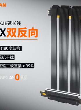 游梵PCIE5.0显卡延长线双反向ITX背靠A4迷你小机箱X16竖装服务器