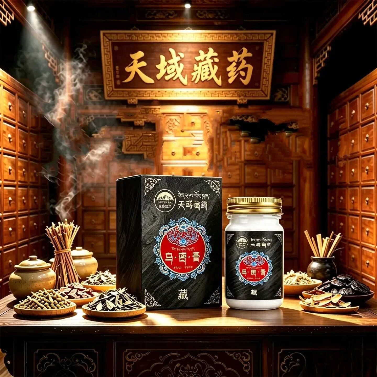 天彧藏药乌密膏头发乌黑膏草本养护细腻呵养护发丝头皮外用涂抹膏