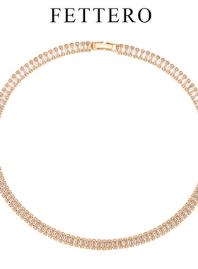 直播专享 fettero 【一排T锆颈链】锁骨链欧美轻奢小众气质时尚女