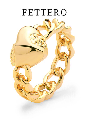 fettero 铜合金戒指 【爱心戒指】高定设计欧美ins高级感气质指环