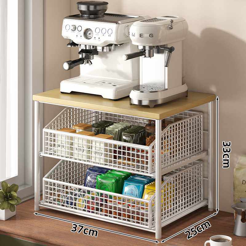 咖啡机水杯置物架茶包胶囊茶包台桌面收纳盒储物架抽屉式收纳架子