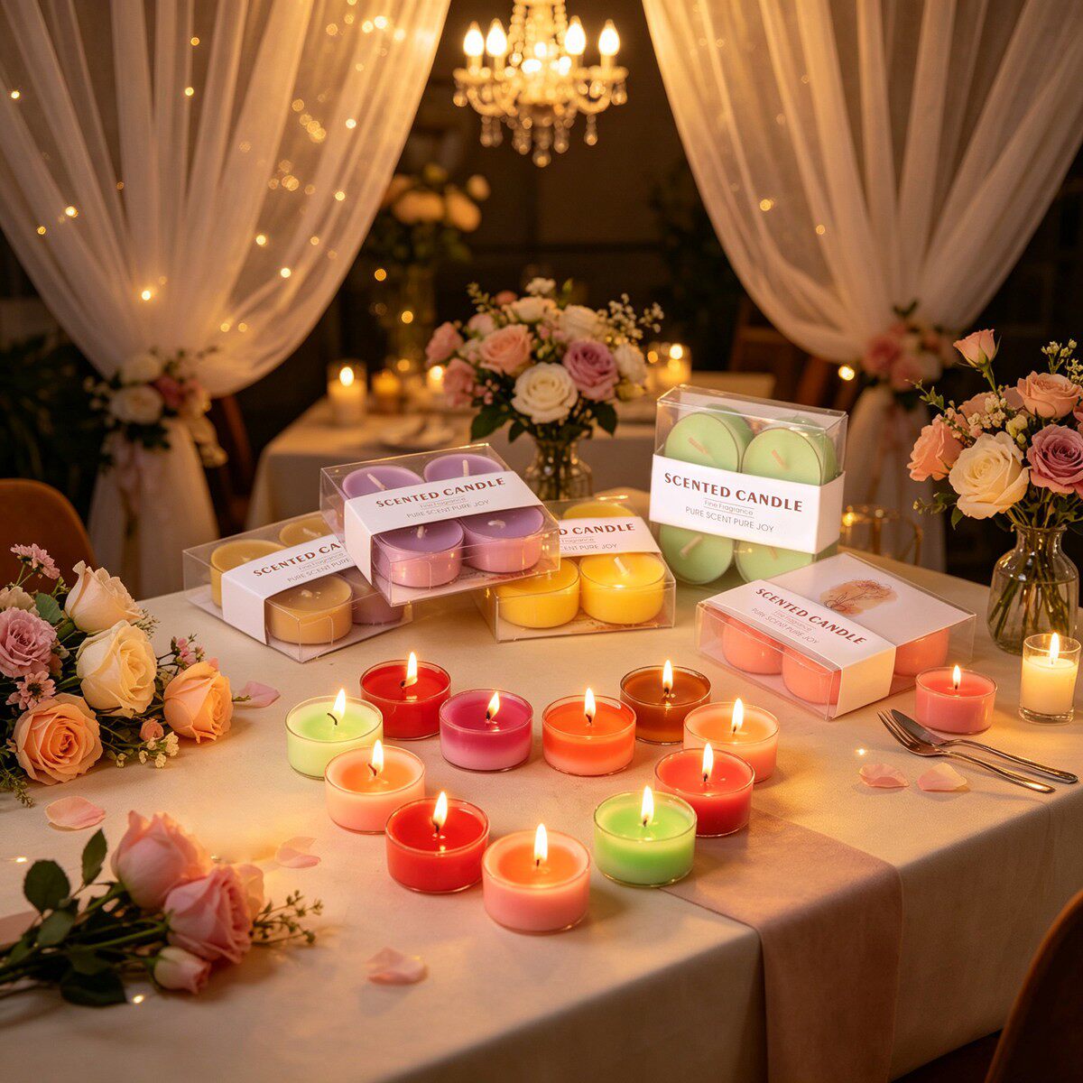 多彩小茶蜡4小时氛围感礼物 创意香氛高级感结婚伴手礼香薰蜡烛