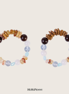HiHipenny/天然石木珠手串手工设计多材质融合自然手链