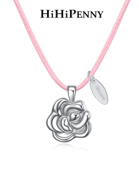 Hihipenny/rose系列玉线蝴蝶结双层绑带芭蕾风系绳玫瑰花吊坠项链