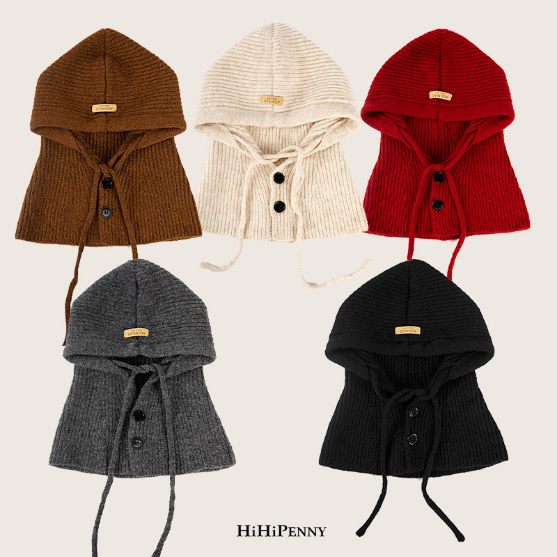 HiHipenny/冬季羊毛巴拉克拉法帽套头保暖帽子围脖护耳毛线针织帽