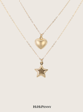 HiHipenny/爱心星星项链8K厚镀浪漫日常轻奢风