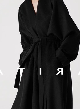 【现货】毛呢外套慵懒羊毛80%山羊绒(羊绒)20%超大裙摆双面羊绒女