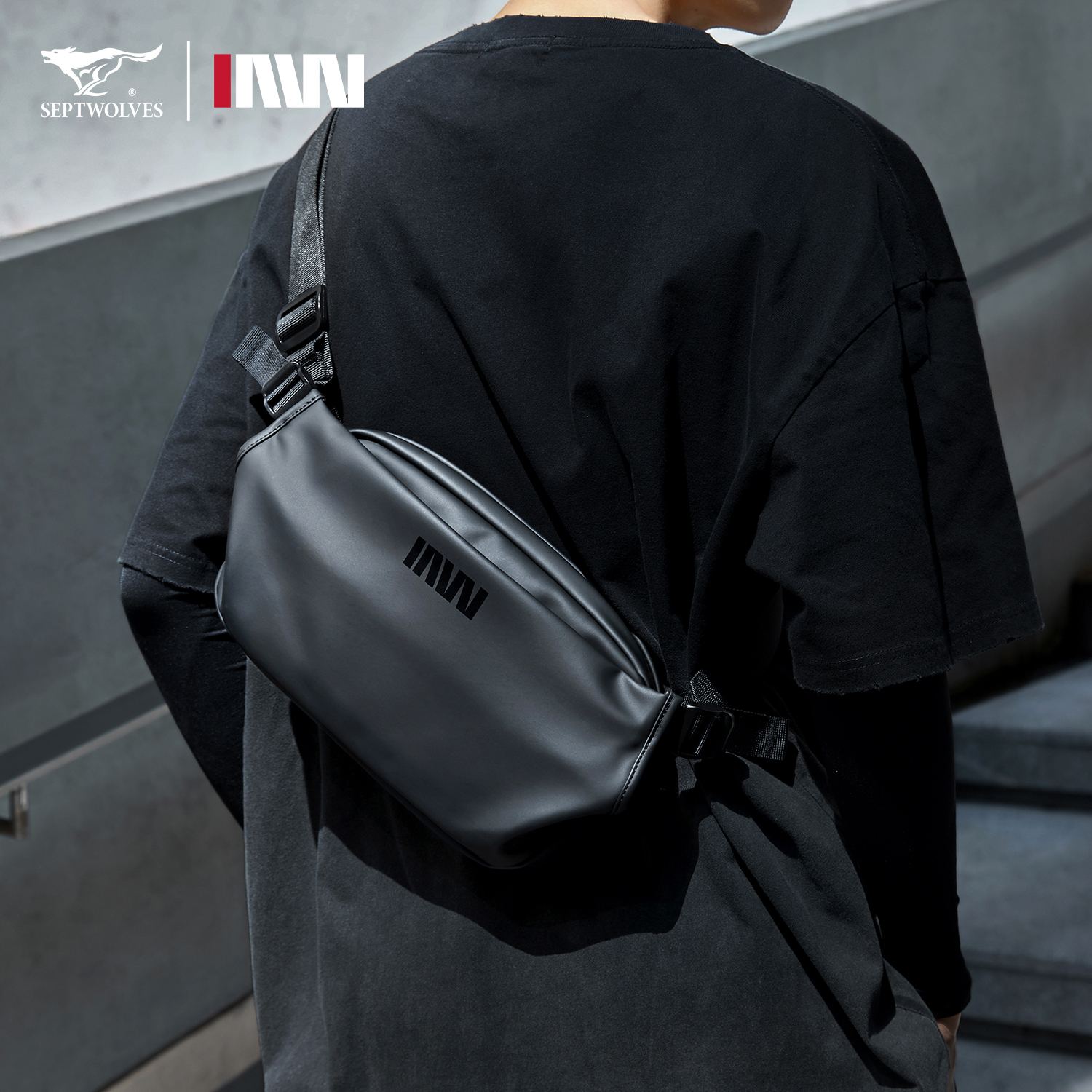 七匹狼男士斜挎包骑行包男款单肩