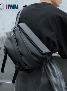 七匹狼新款机能斜挎包男背包潮流胸包邮差包单肩包休闲斜背包男包