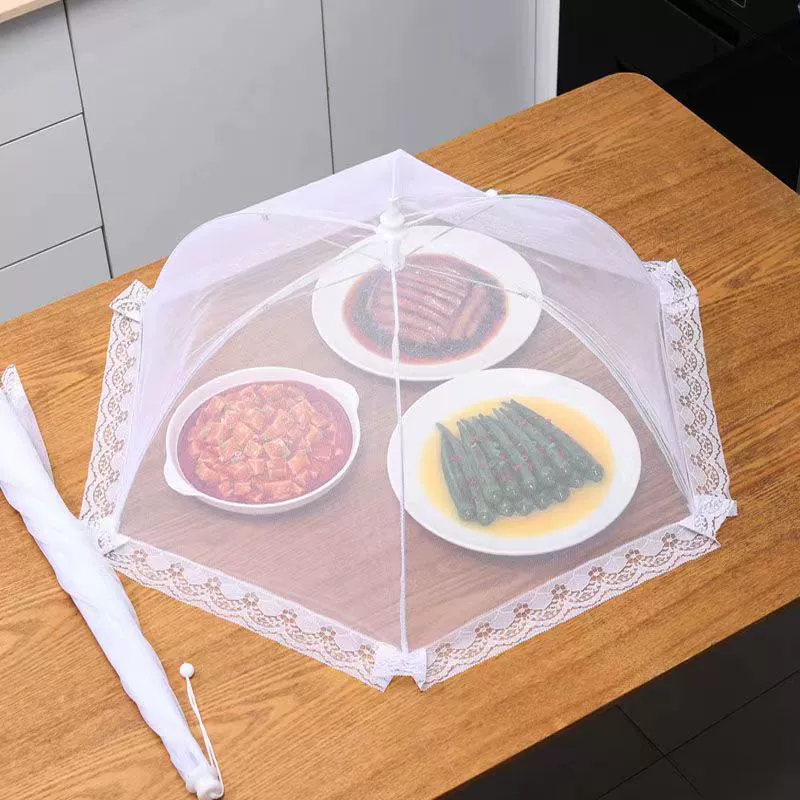 圆形菜罩可折叠餐桌罩子家用菜罩防尘防蚊蝇剩饭菜食物罩防尘菜罩