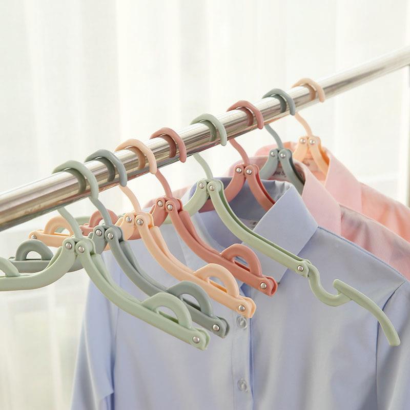 多功能魔术旅行折叠晾衣架便携式儿童收纳塑料衣服架子撑挂架