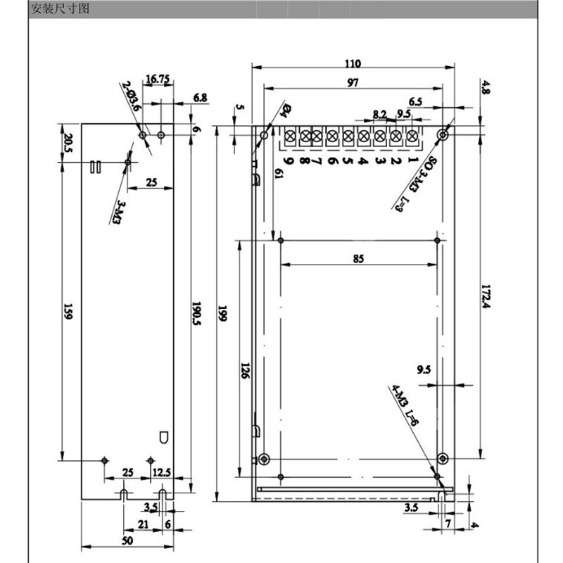 创联5V40A200W开关电源LED单双色全彩Q显示屏室内室外广告屏