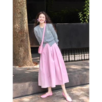 法式rouje damas灰色小香风刺绣长袖针织开衫女早春春款毛衣外套