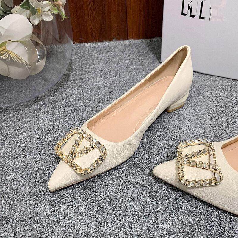 韩国尖头法式温柔平底单鞋女鞋低跟设计感小众气质名媛配裙子瓢鞋,女鞋,浅口单鞋,淘宝优惠券,粉丝福利购,淘宝优惠卷