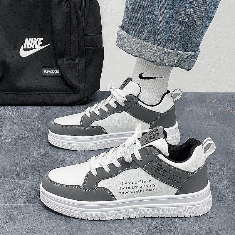 潮牌夏季新款男鞋透气潮流百搭休闲 板鞋男士防滑防臭厚底运动鞋