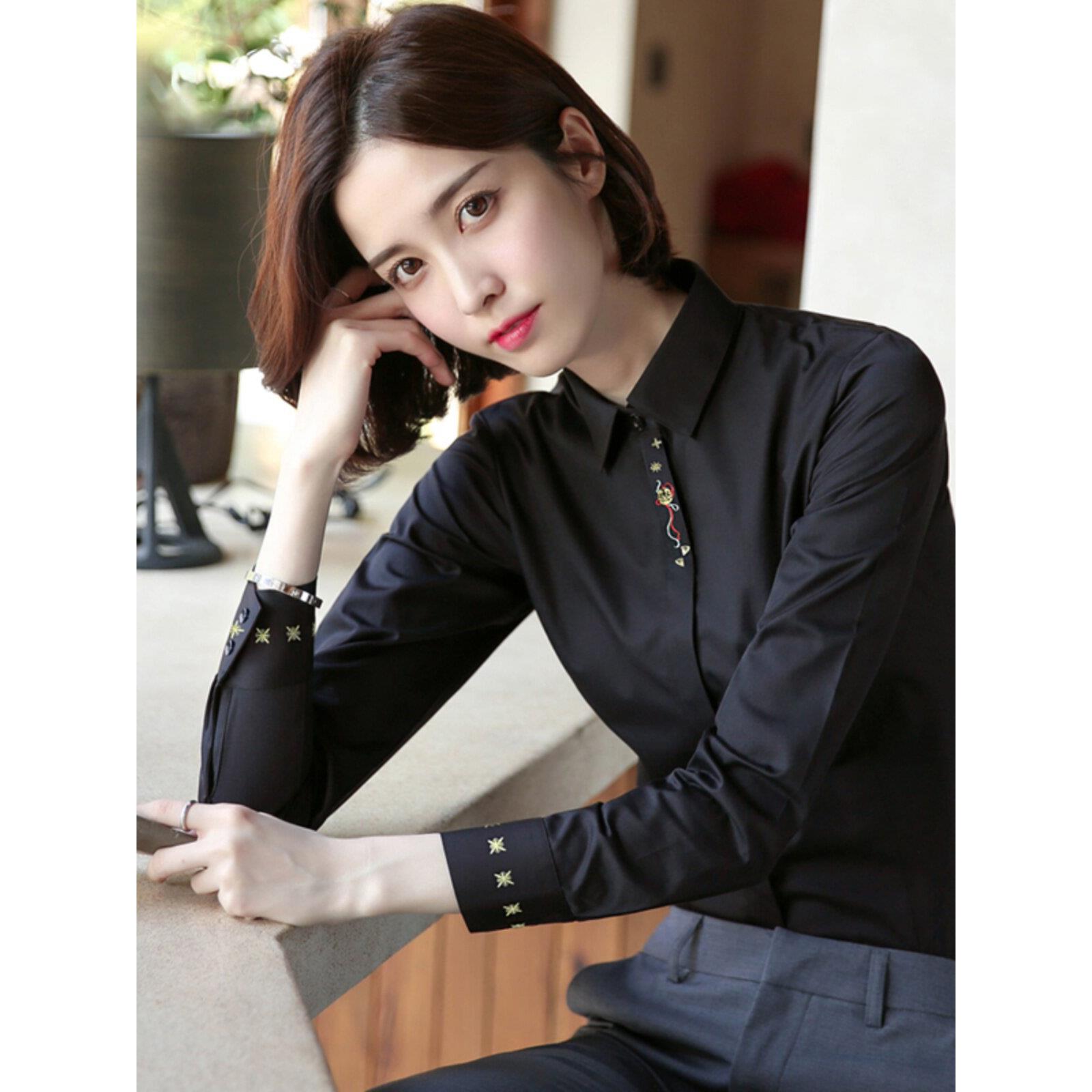 欧货白色职业衬衫女设计感小众2025年新款春秋夏季时尚工作服正装