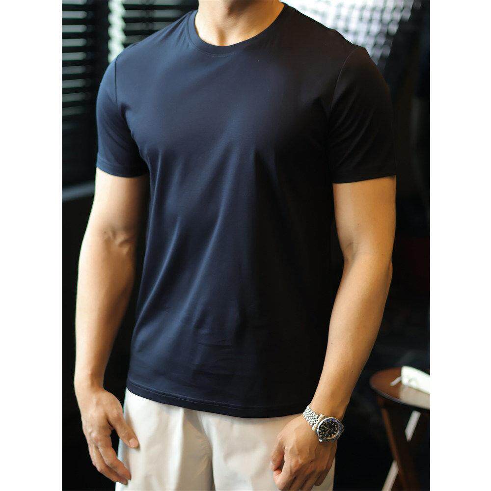 纯棉短袖上衣男2026夏季新款薄款透气正肩上衣户外运动速干打底衫