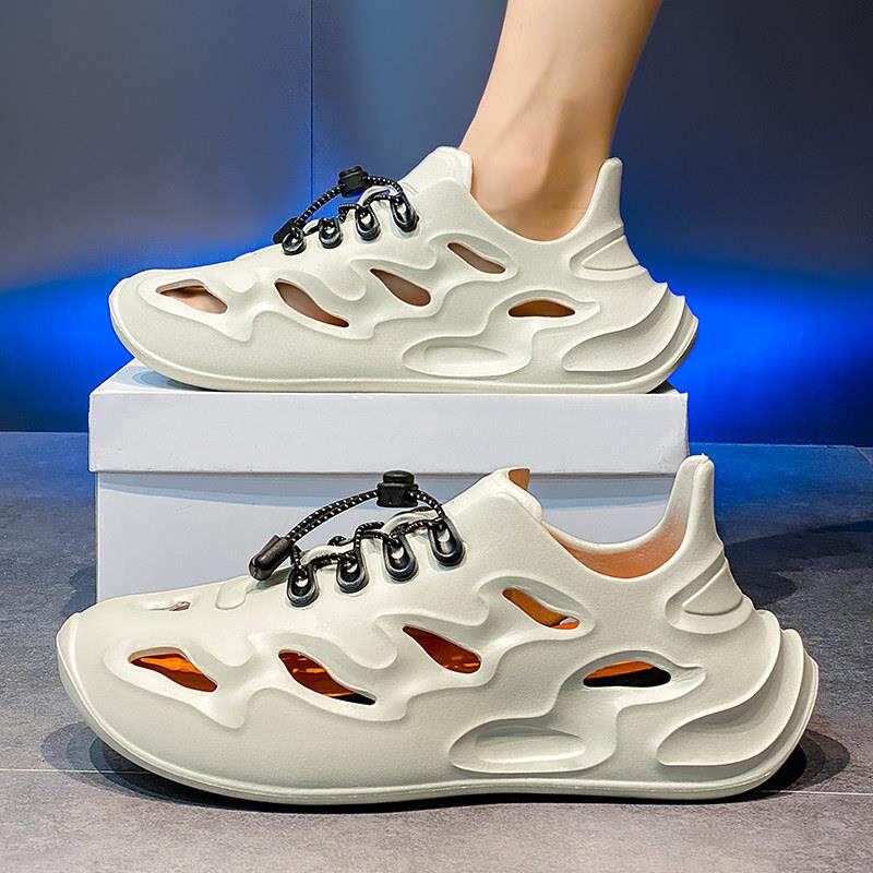 潮牌夏季外穿运动凉鞋厚底防滑防臭踩屎感洞洞鞋男沙滩涉水溯溪鞋