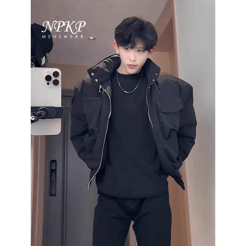 羽绒棉服男款冬季新款轻骑兵棉衣外套男潮流廓形短款飞行夹克上衣