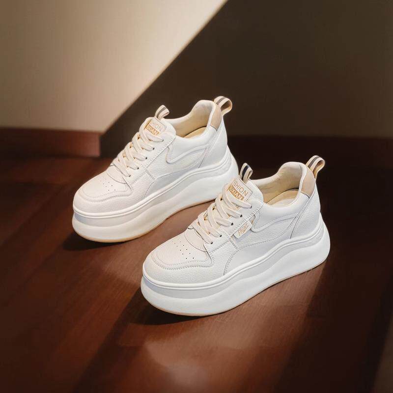 内增高小白鞋女真皮百搭松糕跟厚底休闲 运动板鞋今年流行爆款鞋