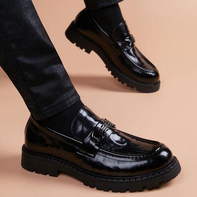 高端皮鞋男2025新款厚底增高乐福鞋软皮软底套脚一脚蹬真皮男鞋子