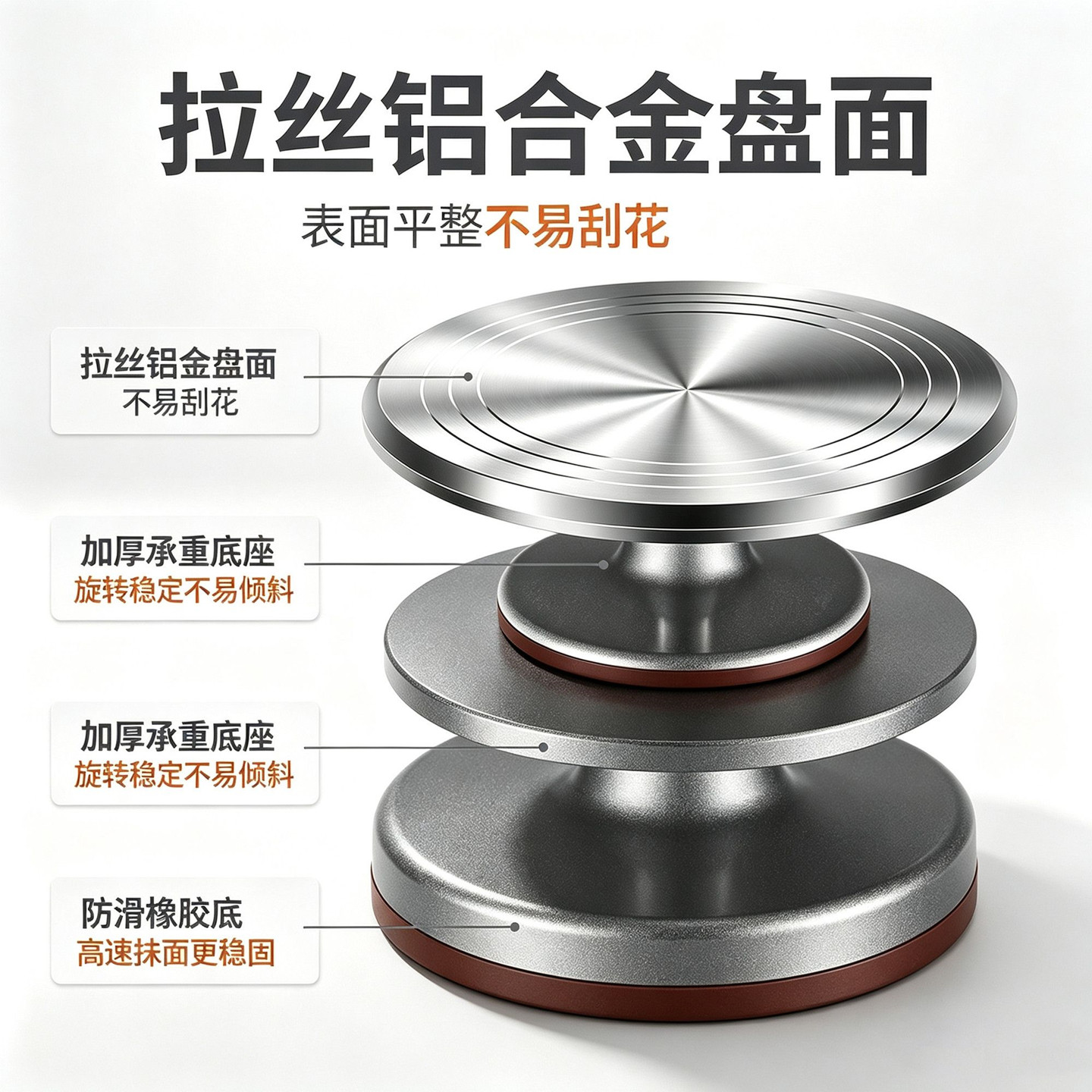 花艺转盘旋转花店展示台手动包花打包专用转台产品展示旋转台盆景图片