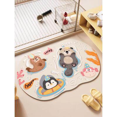 浴室地垫卫生间门口专用防滑脚垫门垫洗手间硅藻泥吸水垫厕所地毯