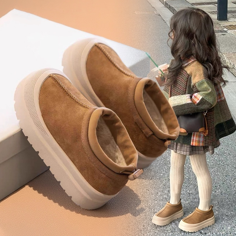 真皮女童棉鞋儿童加绒勃肯鞋百搭