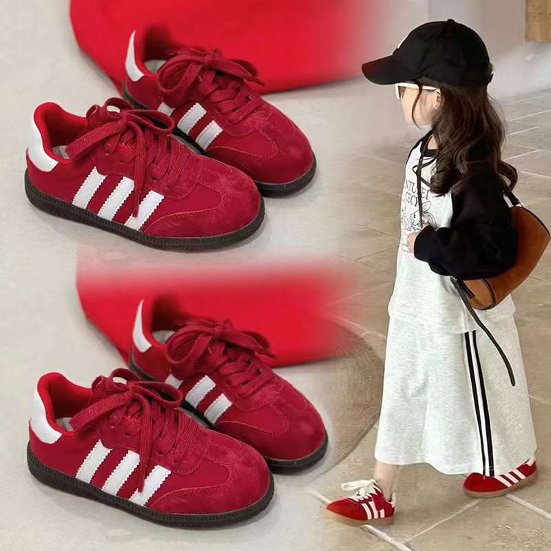 真皮女童德训运动鞋春秋透气鞋子