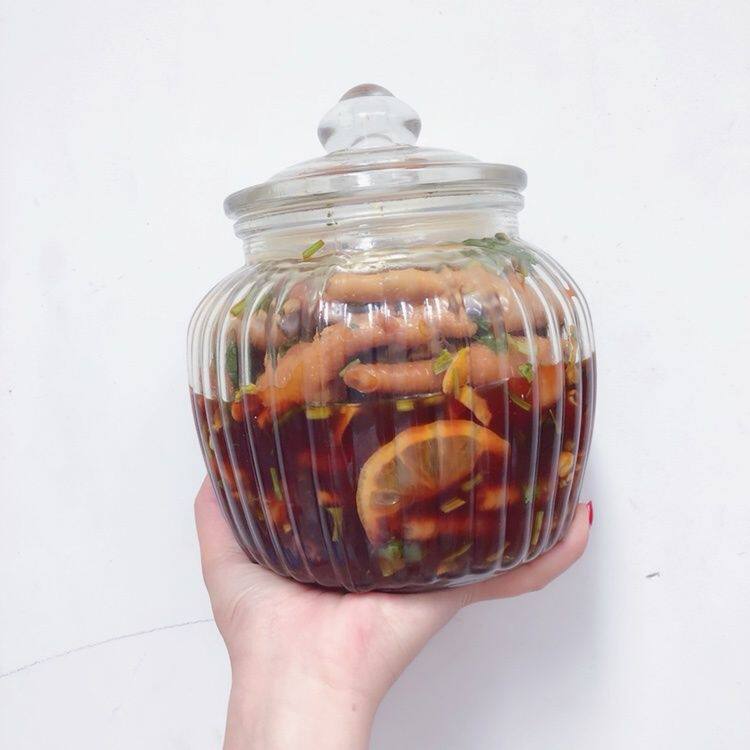 透明玻璃密封罐小号杂粮收纳腌菜缸泡菜落生豆花生泡椒凤爪坛子