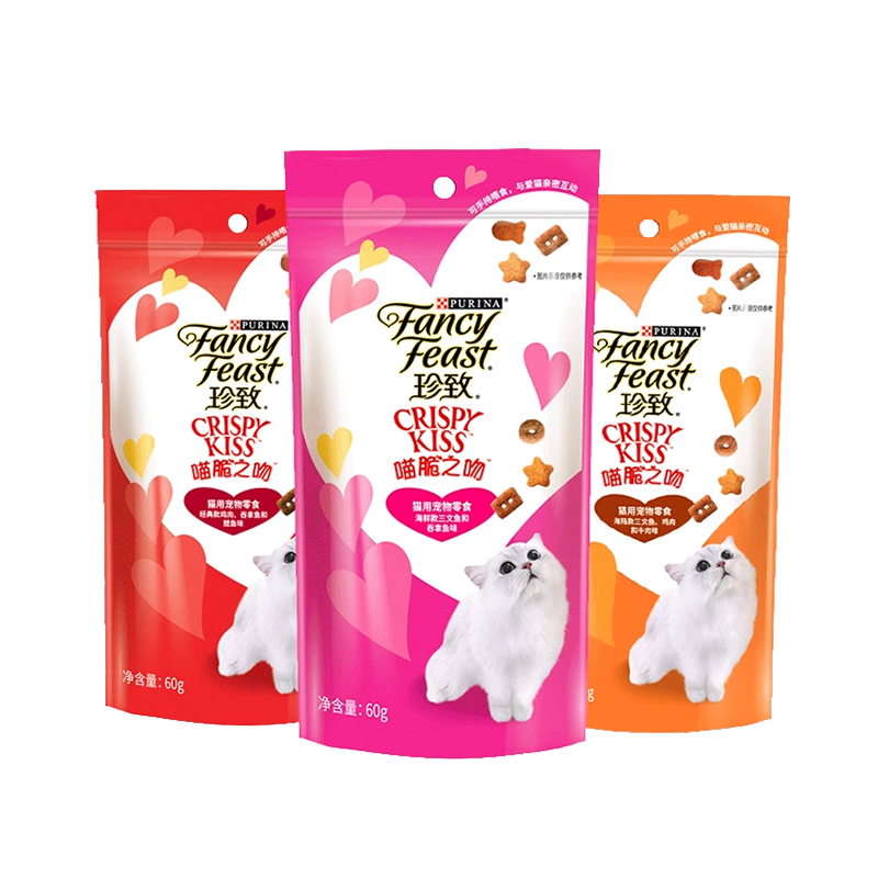 珍致猫饼干喵脆之吻营养成猫洁齿零食喵酱之吻进口猫条增肥湿粮包