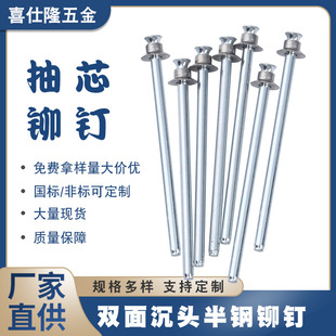 拉钉 喜仕隆不锈钢双面沉头铆钉双沉头半钢抽芯铆钉 铁铆钉铝铆钉