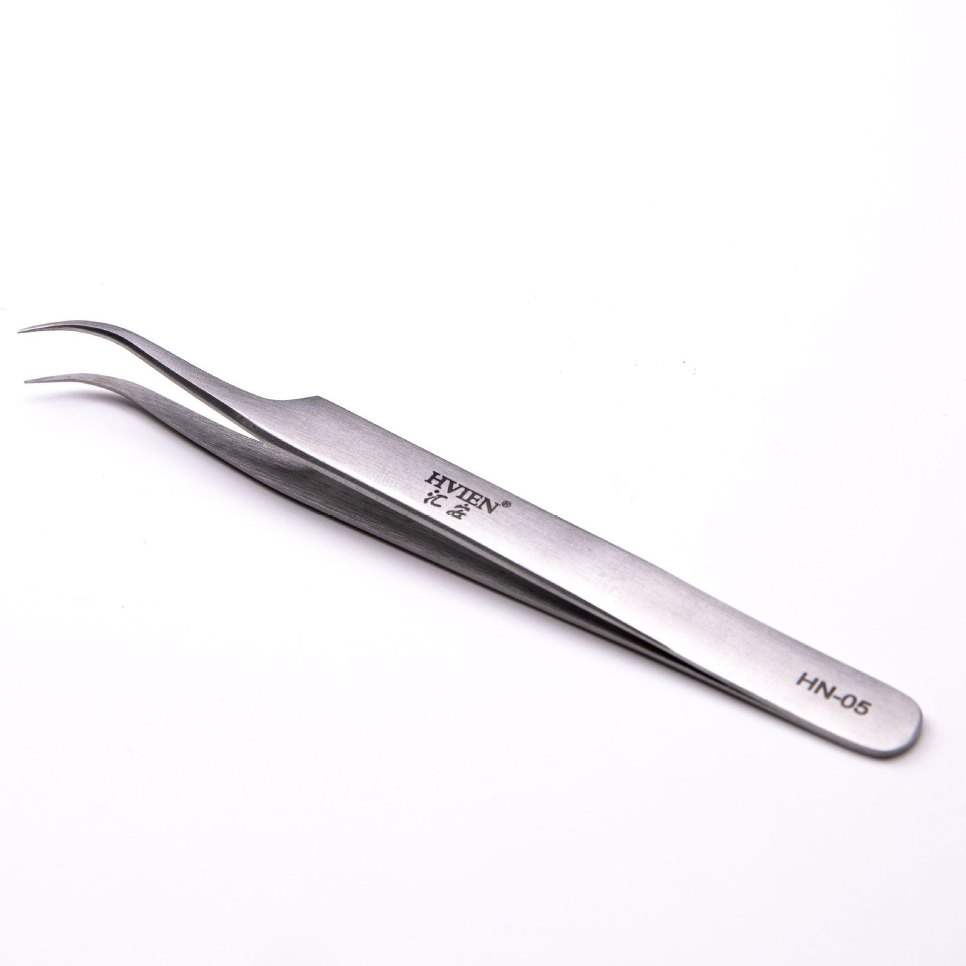 厂家供高密度小弯头睫毛开花镊子 不锈钢嫁接工具外贸爆款可定制