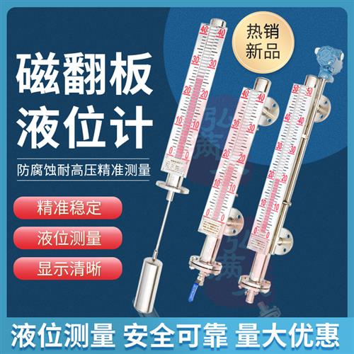 磁翻板液位计不锈钢防腐带远传侧装顶装式开关控制防腐水箱水位计