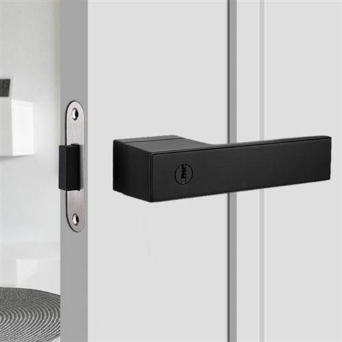 极简门锁家用室内生态卧室房门锁全套磁吸静音简易木门锁把手黑色
