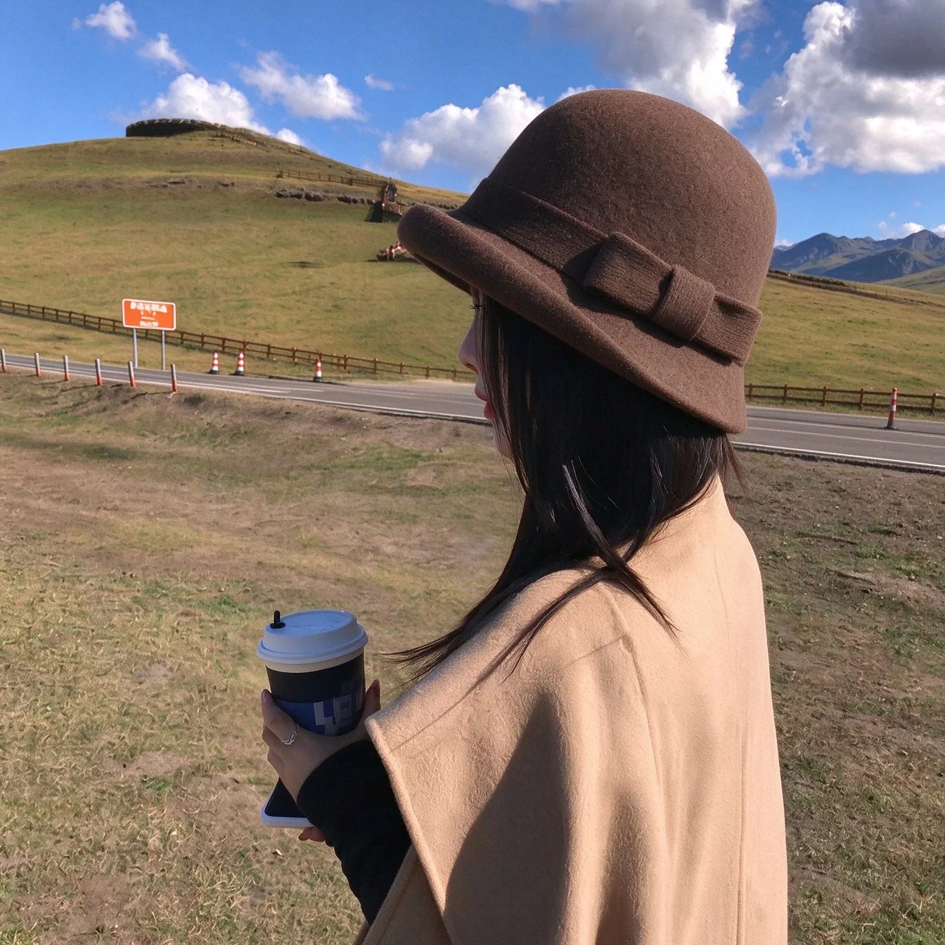 法式复古卷边礼帽女秋冬修饰脸型