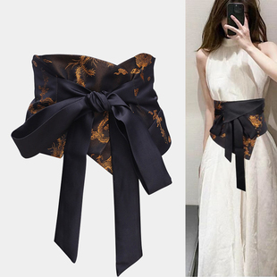 复古高级感新中式民族风腰封束腰外穿女宽腰带装饰连衣裙配裙子