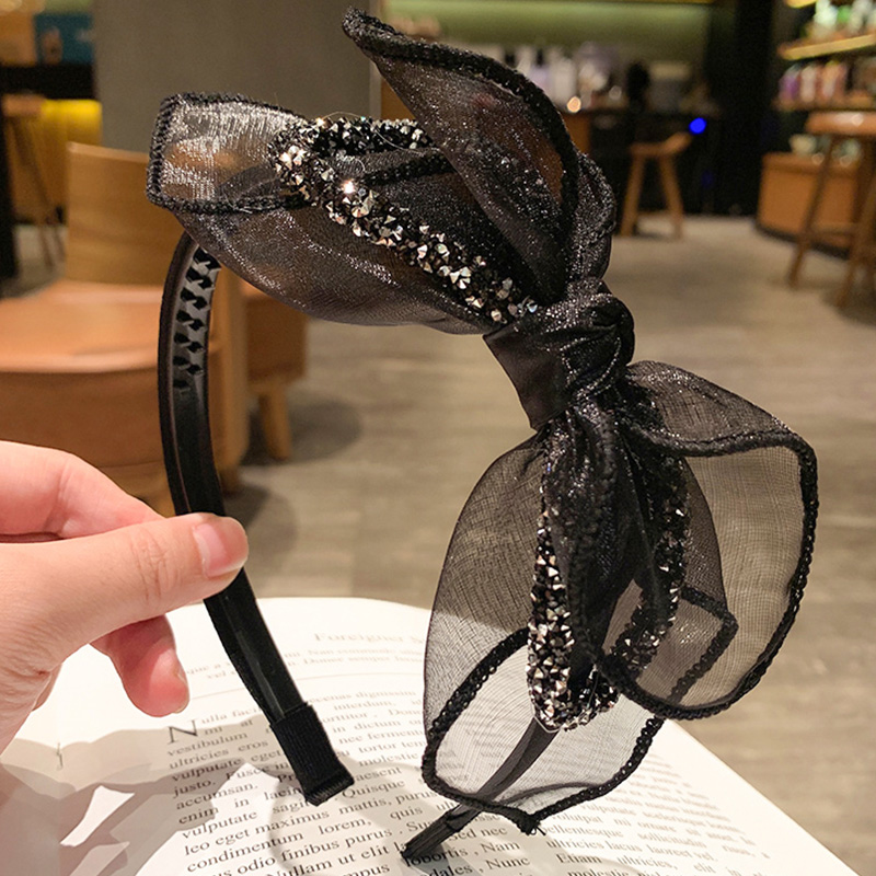 高档蝴蝶结发箍带齿防滑