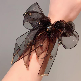 一眼心动~森系仙美蝴蝶结发圈头花2026年款女扎头发的头绳头饰