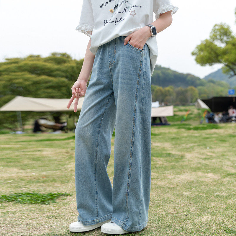 专柜女童夏季薄款微喇牛仔裤2026新款女孩宽松裤子中大童夏装阔腿