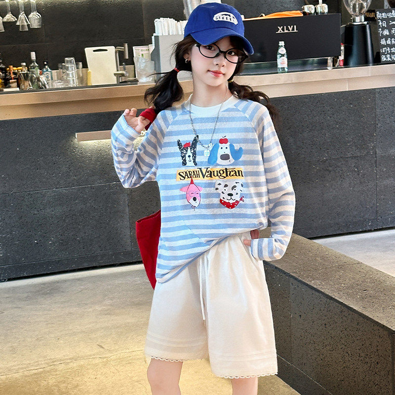 专柜女童长袖t恤2026新款儿童防晒衣上衣夏薄款女大童超好看韩系