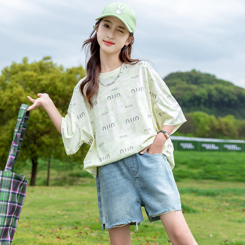 专柜女童短袖T恤夏装2026新款儿童洋气大童夏季上衣女孩圆领短款t