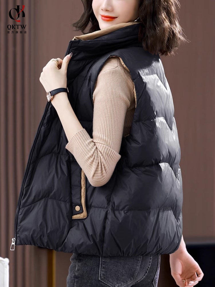 羽绒服马甲女秋冬季2024新款外穿轻薄保暖气质减龄休闲背心短外套