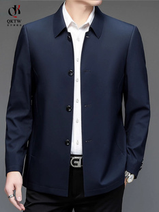 行政夹克外套男2025秋冬新款大码显瘦成熟商务休闲圆角高档短外套